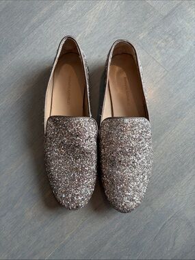 Banana Republic Glitter Loafers in Rose Metallic